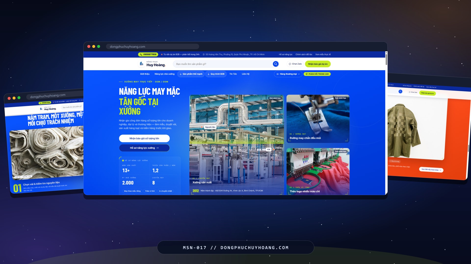 Website xưởng may đồng phục B2B: từ năng lực đến báo giá